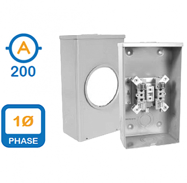 Meter Socket · 200A 120/240V 1-Phase 4-Jaw · Overhead/Underground BC Hydro Accepted · Hydel EK400ROBC