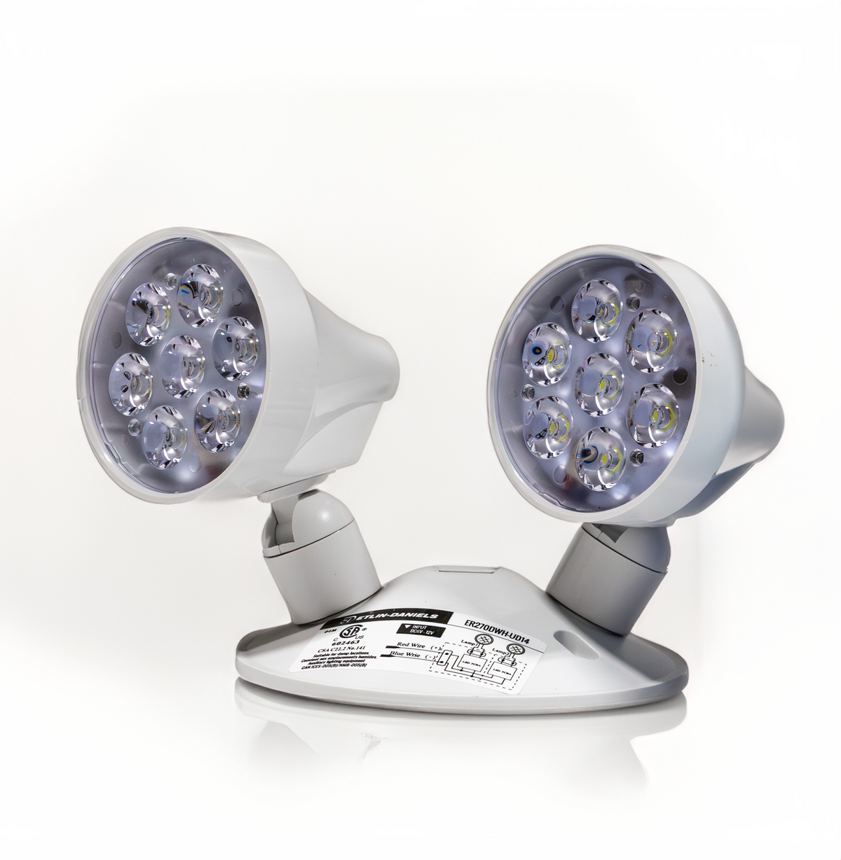 Dual Remote LED Dual Remote Head Emergency Light, Thermoplastic Adjustable 2 X 5W ...