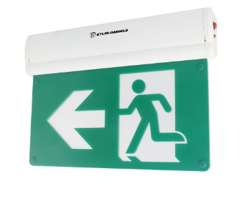 LED Running Man Exit Sign Edge Lit, Aluminum Body With 180º Adjustable Acrylic Panels, Thermoplastic Single Double Sided Operation