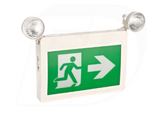 LED Running Man Exit Sign with Combo Heads, Thermoplastic Single and Double Sided Operation - Maple Electric Supply 