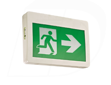 LED Running Man Exit Sign, Thermoplastic Single and Double Sided - Maple Electric Supply 