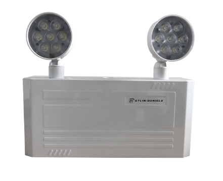 LED Emergency Light Battery Unit, Metal Compact Frame with 2 X 5W Thermoplastic Adjustable Heads - Maple Electric Supply 