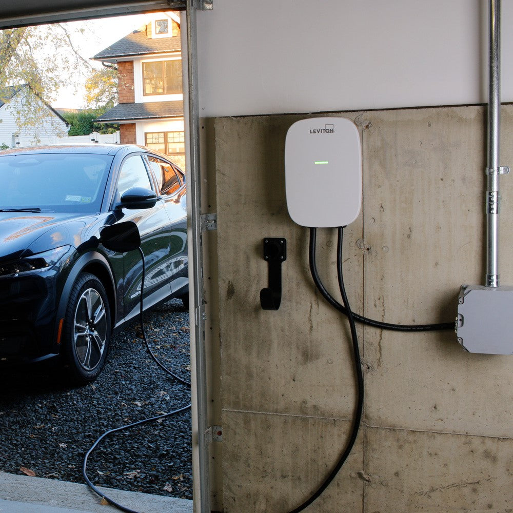 A photo of a , by EV320 32 Amp Level 2 Electric Vehicle Charging Station - EV Series - Leviton eCommerce - Maple Electric Supply in Canada