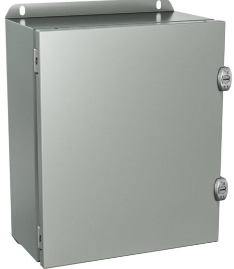 6"x6"x4" Type 4, 12 | Single door JIC enclosure with external locks and integrated mounting feet