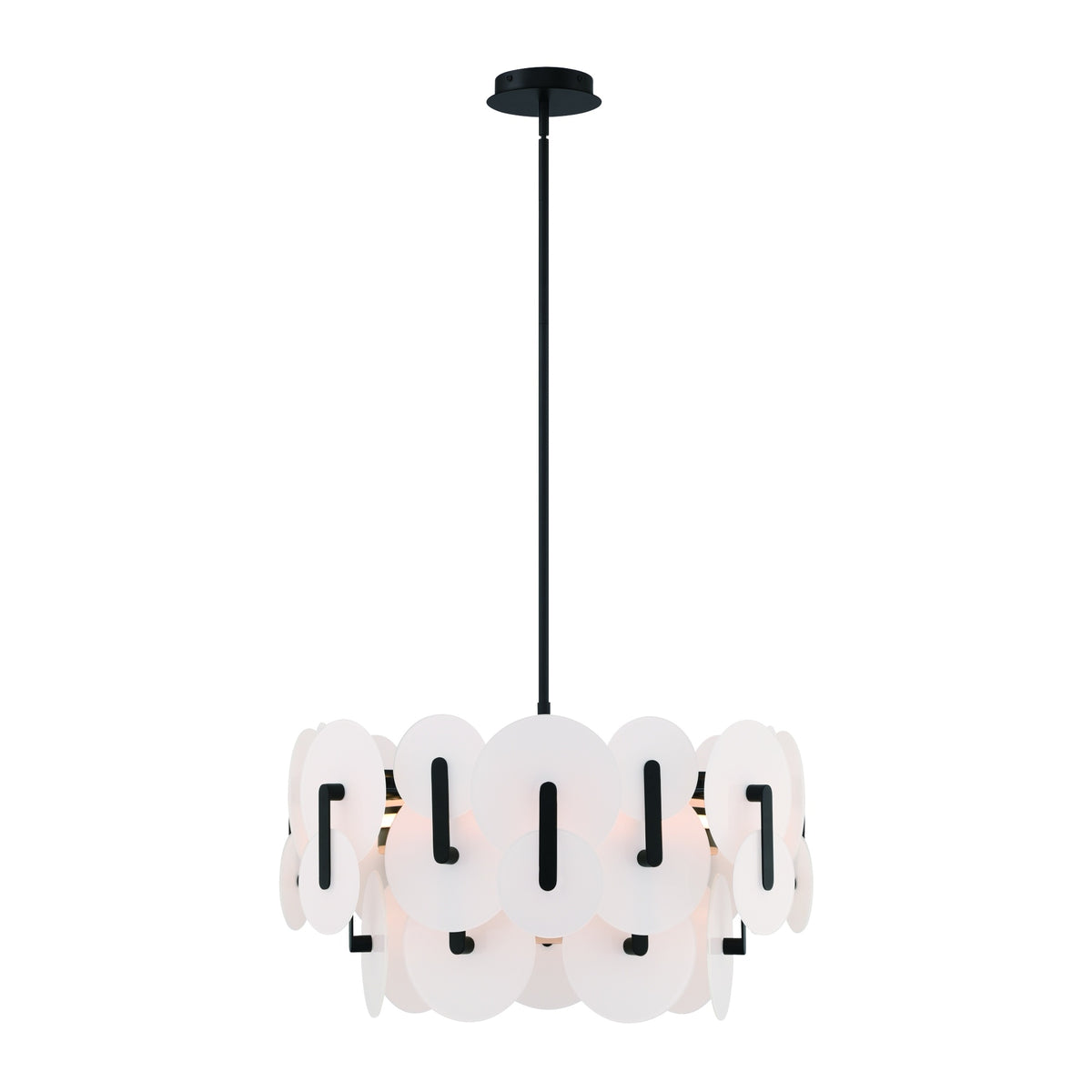 Eurofase Nuvola 24" 2-Light LED Chandelier, Matte Black, front view
