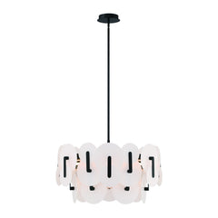 Eurofase Nuvola 24" 2-Light LED Chandelier, Matte Black, front view