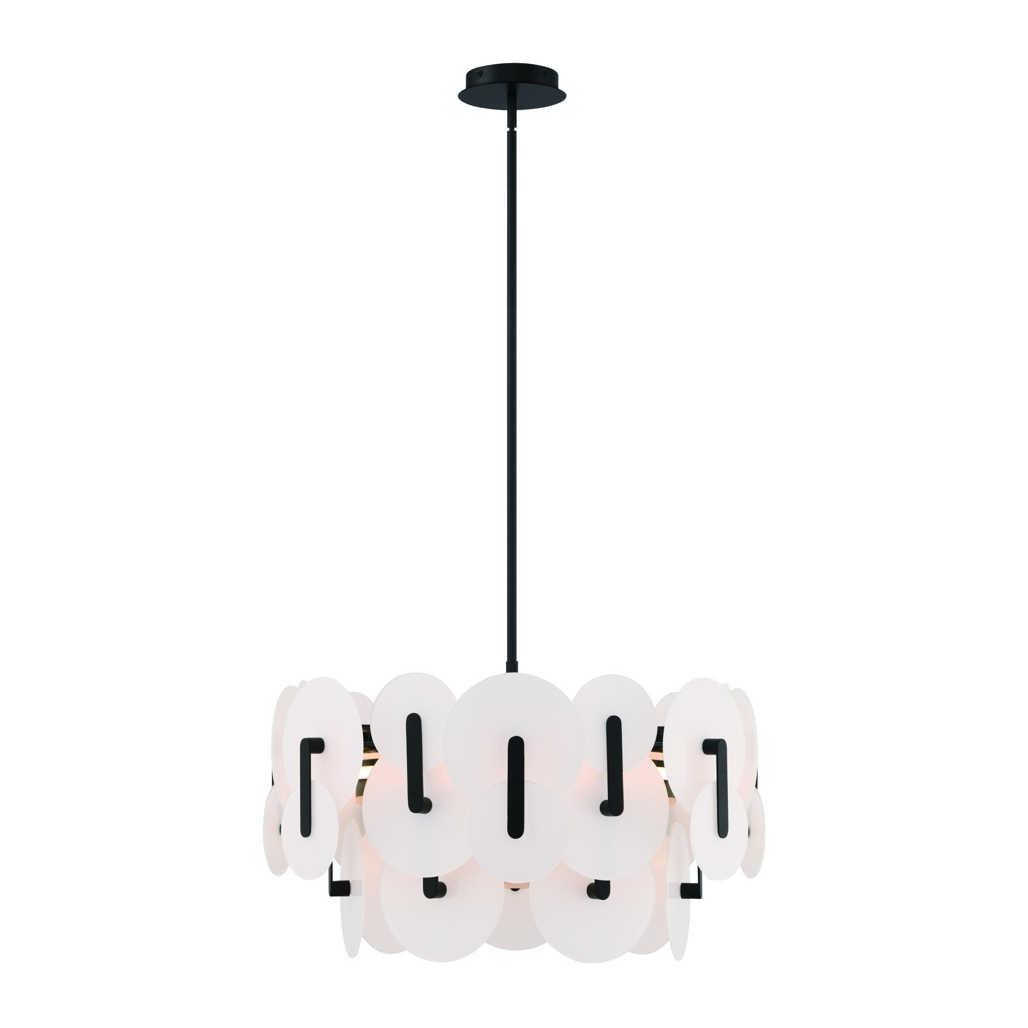Eurofase Nuvola 24" 2-Light LED Chandelier, Matte Black, front view