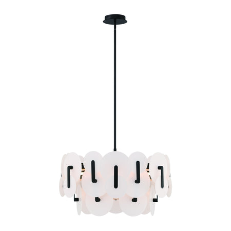 Eurofase Nuvola 24" 2-Light LED Chandelier, Matte Black, front view