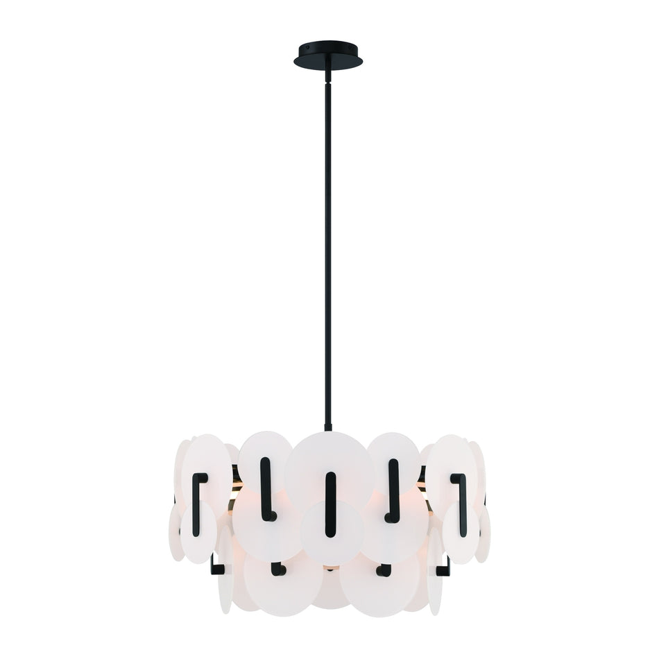 Eurofase Nuvola 24" 2-Light LED Chandelier, Matte Black, front view