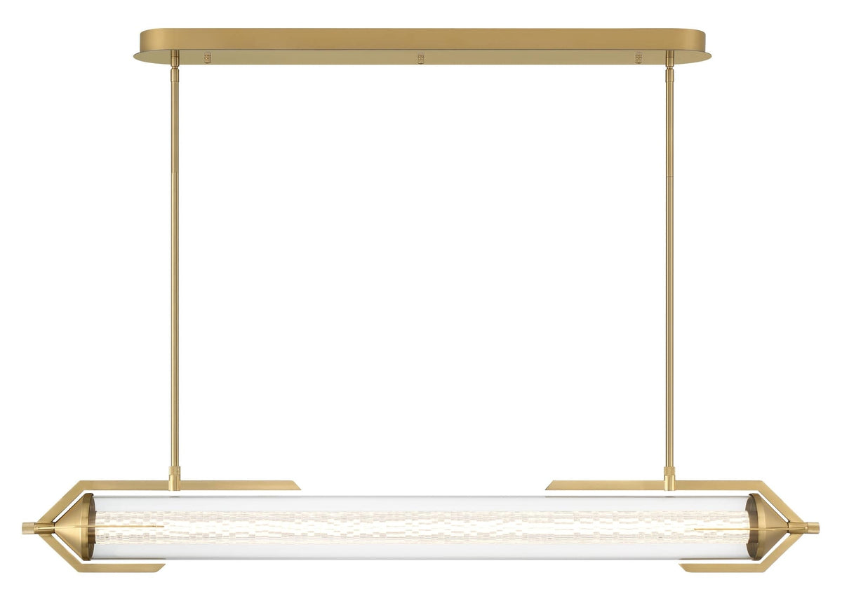 Eurofase Espada 48" LED Chandelier, Gold with Clear Glass, front view