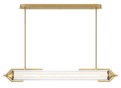 Eurofase Espada 48" LED Chandelier, Gold with Clear Glass, front view