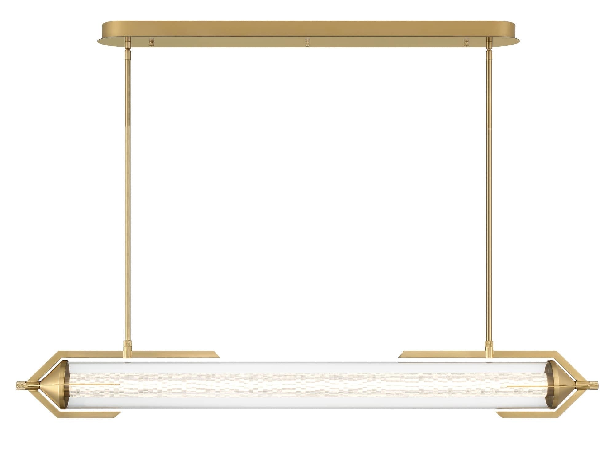Eurofase Espada 48" LED Chandelier, Gold with Clear Glass, front view