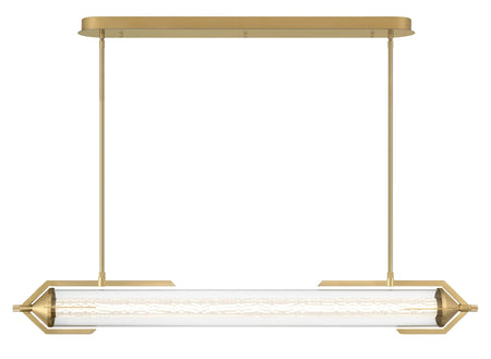 Eurofase Espada 48" LED Chandelier, Gold with Clear Glass, front view