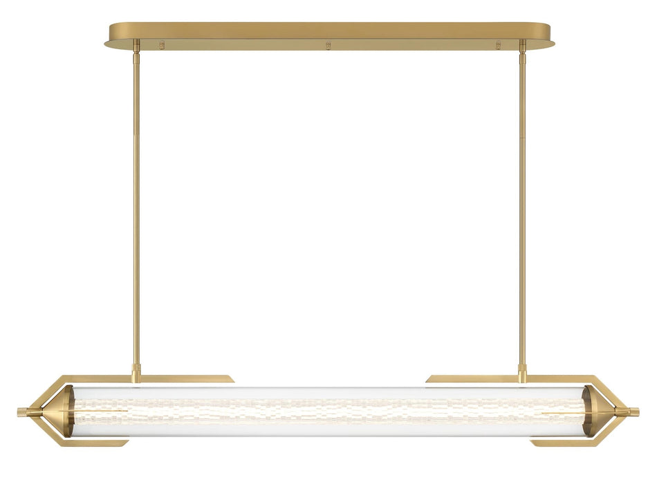 Eurofase Espada 48" LED Chandelier, Gold with Clear Glass, front view