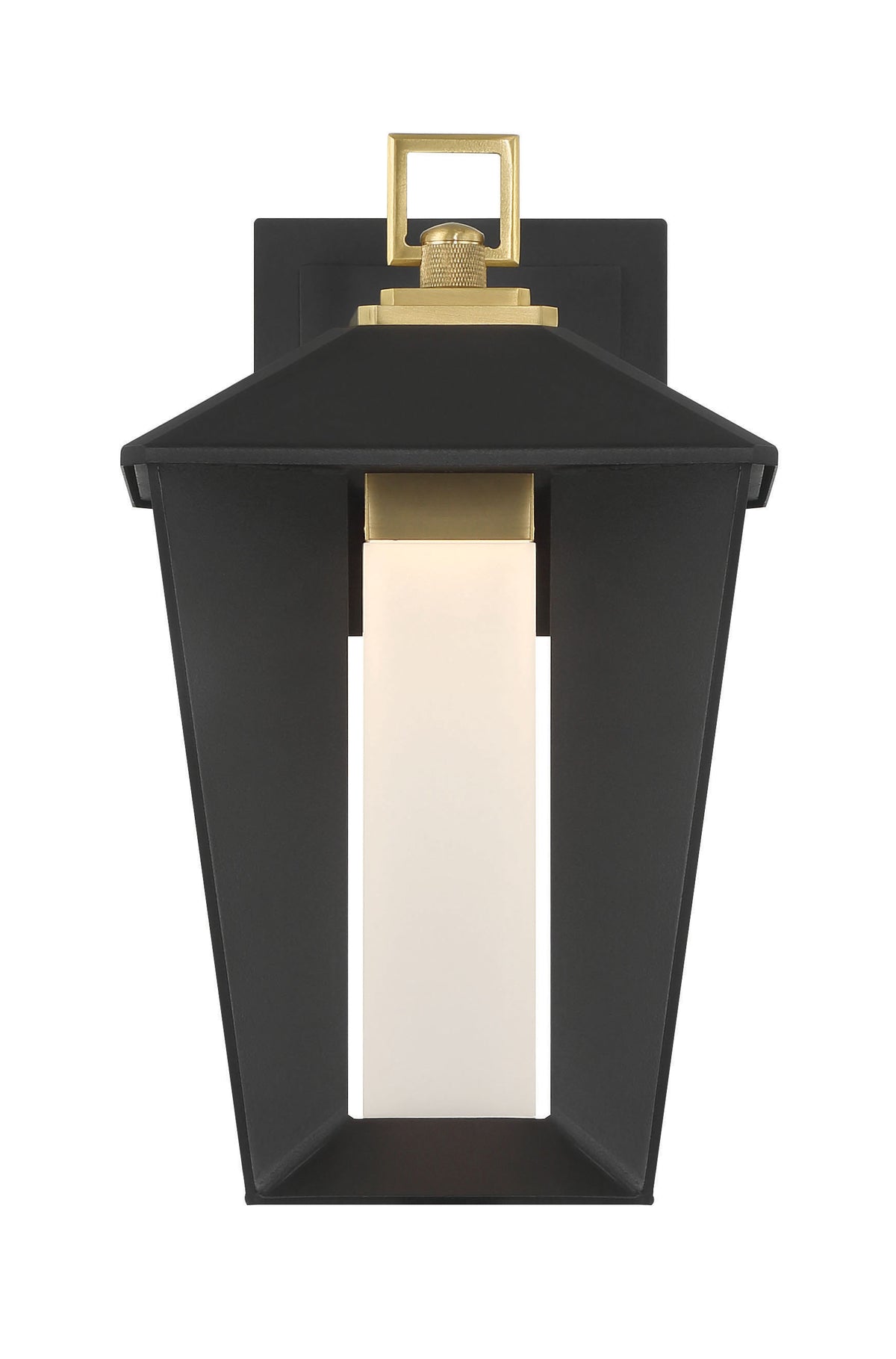 Eurofase Andson 13" LED Outdoor Wall Light, Brass-Sand Black Mix with Frosted Acrylic, front view