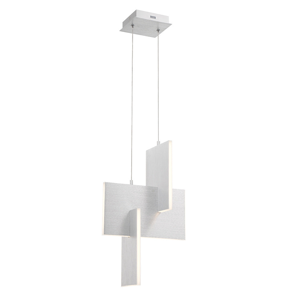 Eurofase Coburg 23" LED Pendant, Anodized Silver, front view