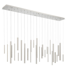 Eurofase Santana 72" 30-Light LED Chandelier, Satin Nickel, front view