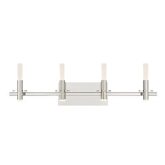 Eurofase Torna 36" 4-Light LED Vanity, Polished Nickel with White Acrylic, front view