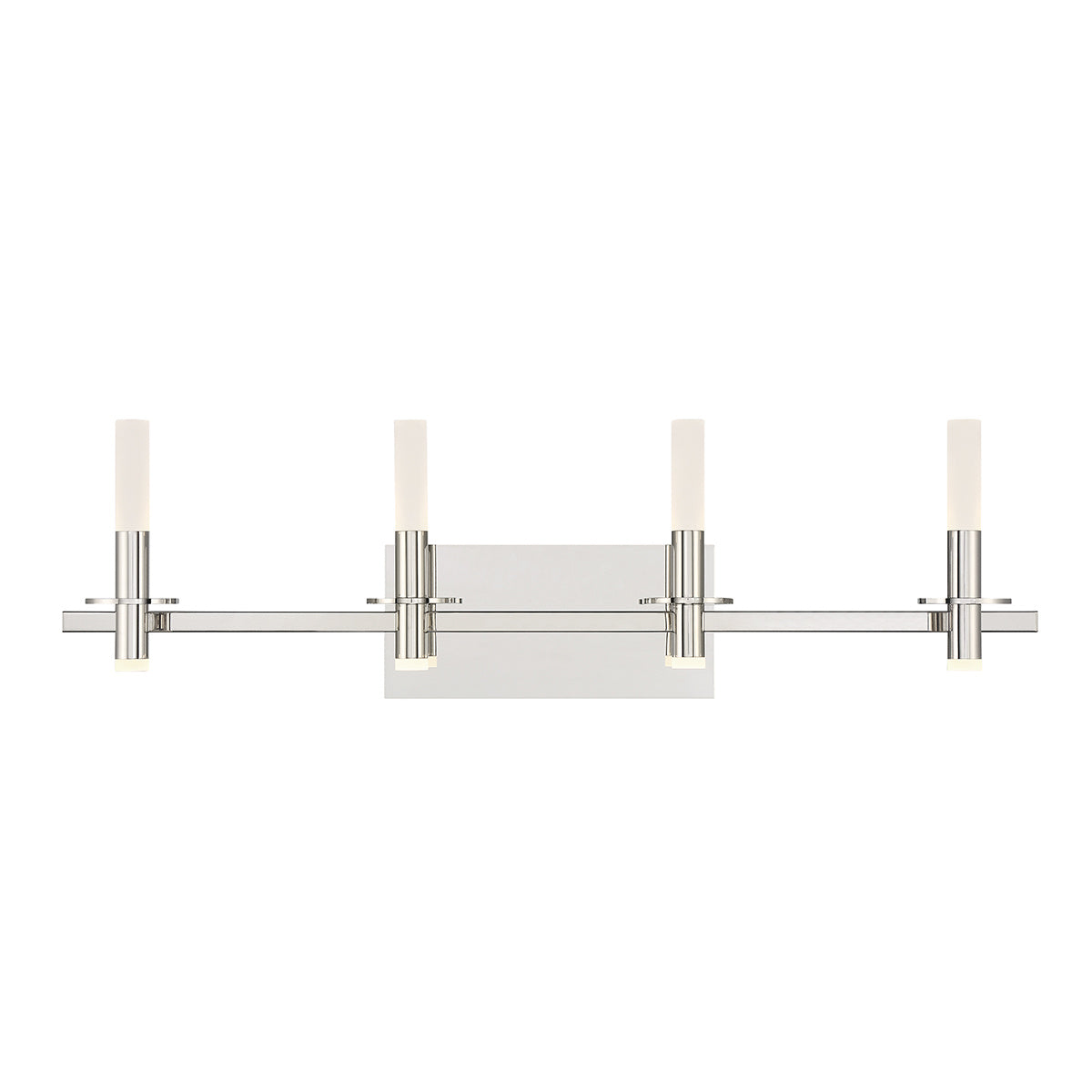 Eurofase Torna 36" 4-Light LED Vanity, Polished Nickel with White Acrylic, front view