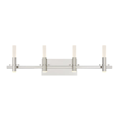 Eurofase Torna 36" 4-Light LED Vanity, Polished Nickel with White Acrylic, front view