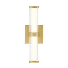 Eurofase Fayton 14" LED Outdoor Wall Light, Matte Gold with Clear Glass, front view