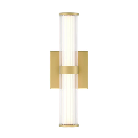 Eurofase Fayton 14" LED Outdoor Wall Light, Matte Gold with Clear Glass, front view