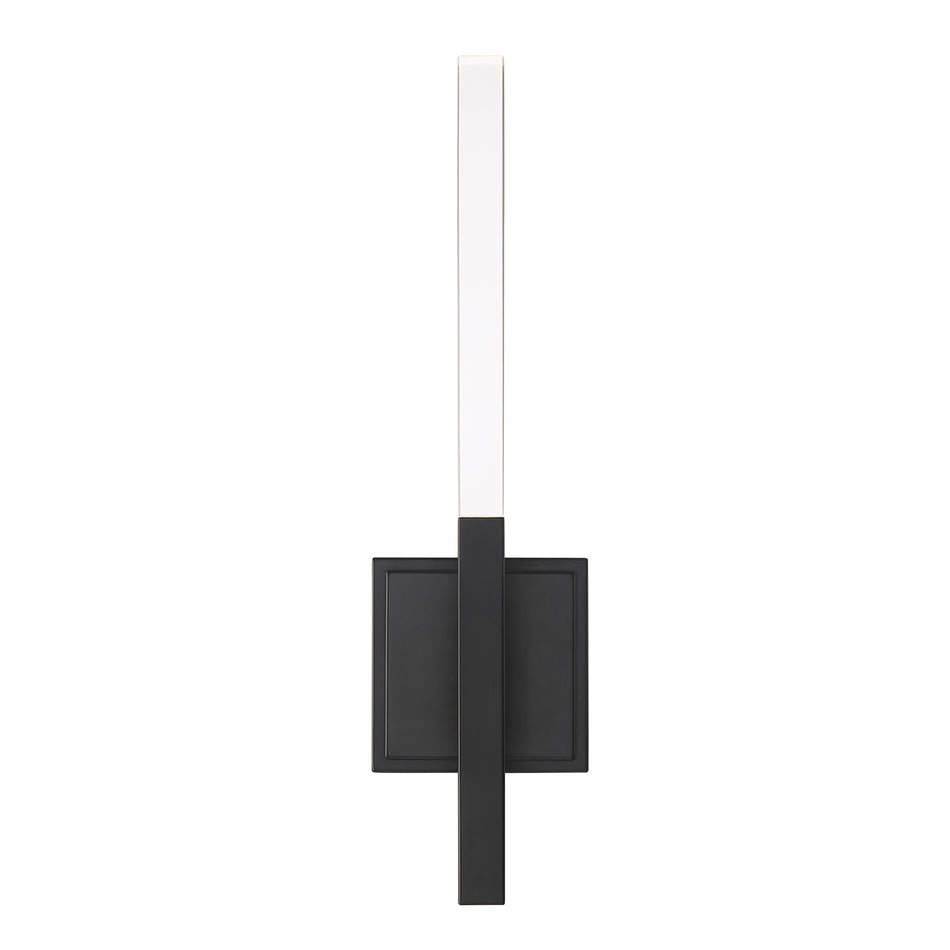 Eurofase Benicio 18" 2-Light LED Wall Sconce, Matte Black with Clear Glass, front view