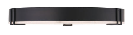 Eurofase Noga 22" LED Flush Mount, Matte Black with Alabaster, front view