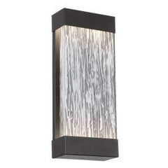 Eurofase Tiffany 17" 2-Light LED Outdoor Wall Light, Powder Coat Black with Clear Glass, front view