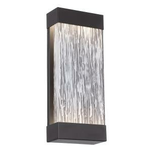 Eurofase Tiffany 17" 2-Light LED Outdoor Wall Light, Powder Coat Black with Clear Glass, front view