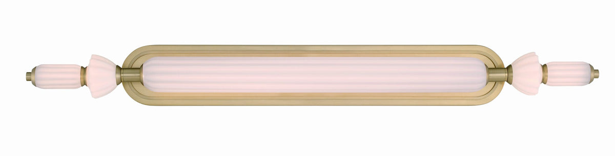 Eurofase Lansdowne 39" LED Vanity, Gold with Opal Glass, front view