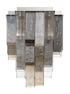 Eurofase Altesa 17" 10-Light Flush Mount, Chrome with Mixed Glass, front view