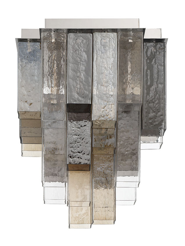 Eurofase Altesa 17" 10-Light Flush Mount, Chrome with Mixed Glass, front view