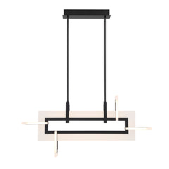 Eurofase Inizio 33" 5-Light LED Chandelier, Matte Black, front view