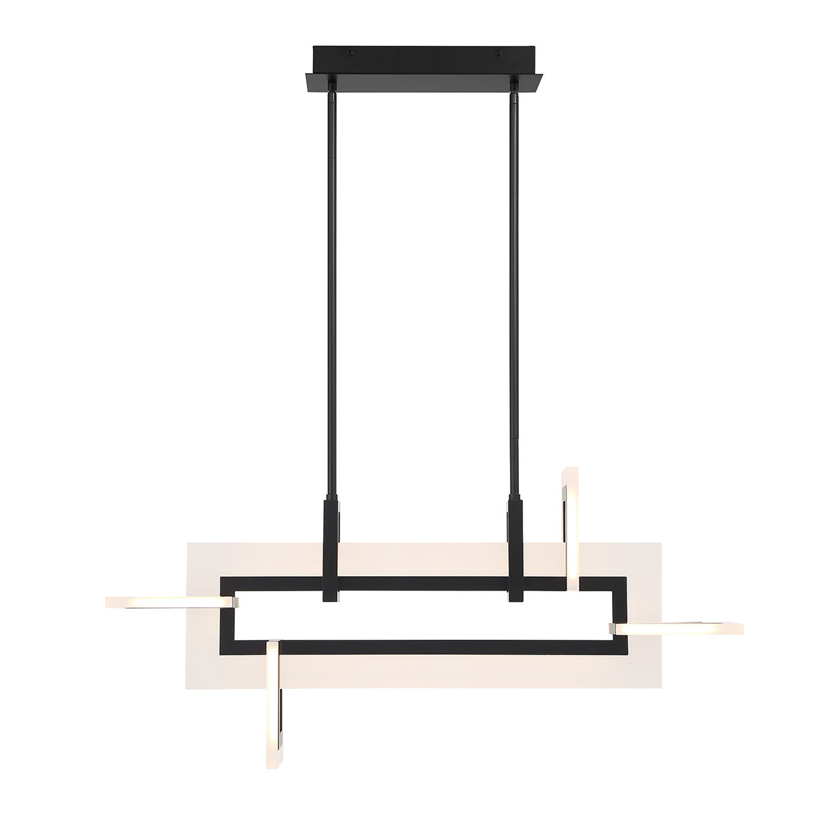 Eurofase Inizio 33" 5-Light LED Chandelier, Matte Black, front view