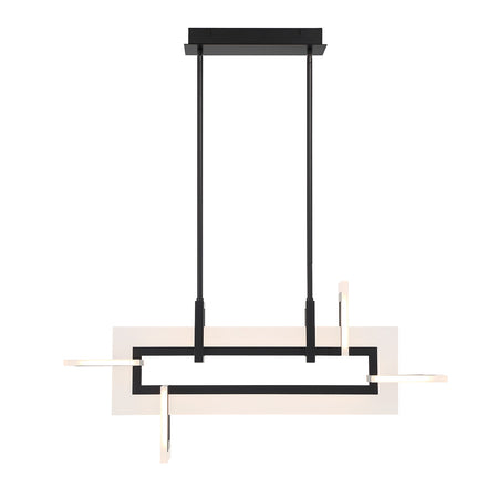 Eurofase Inizio 33" 5-Light LED Chandelier, Matte Black, front view
