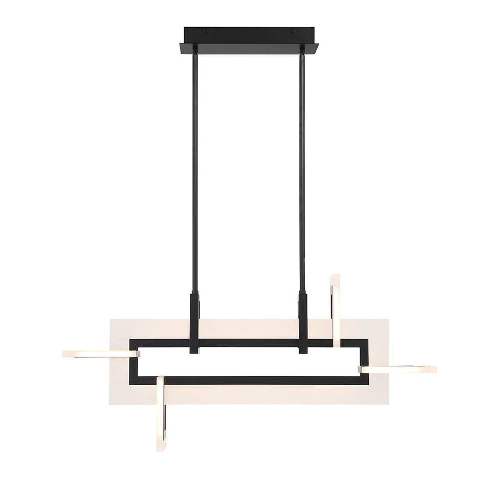 Eurofase Inizio 33" 5-Light LED Chandelier, Matte Black, front view