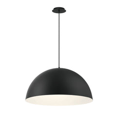 Eurofase Laverton 24" LED Pendant, Matte Black with Black Steel, front view