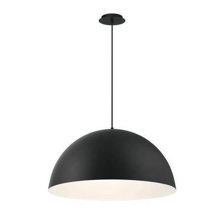 Eurofase Laverton 24" LED Pendant, Matte Black with Black Steel, front view