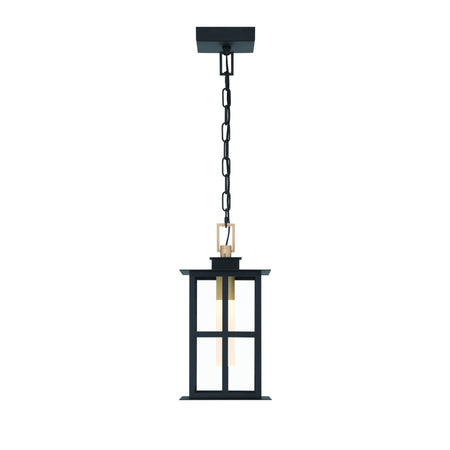Eurofase Greyson 16" LED Outdoor Wall Light, Brass-Black Mix with Clear Glass, front view