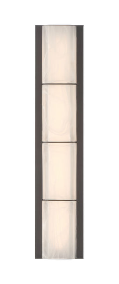 Eurofase Gibraltar 25" LED Outdoor Wall Light, Sand Bronze with White Strie Glass, front view