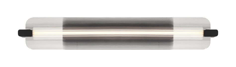 Eurofase Neoness 34" LED Outdoor Wall Light, Matte Black with Clear Glass, front view