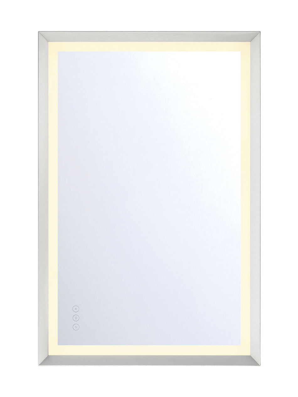 Eurofase Artell 24" x 36" LED Mirror, Brushed Silver, front view