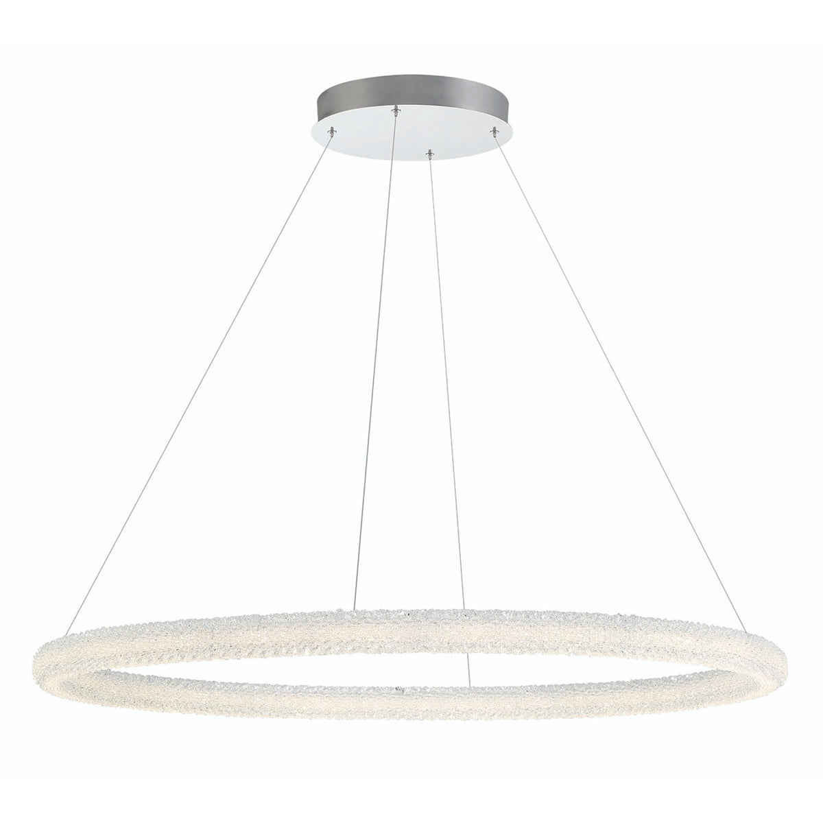 Eurofase Sassi 48" LED Chandelier, Chrome, front view