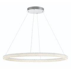 Eurofase Sassi 48" LED Chandelier, Chrome, front view