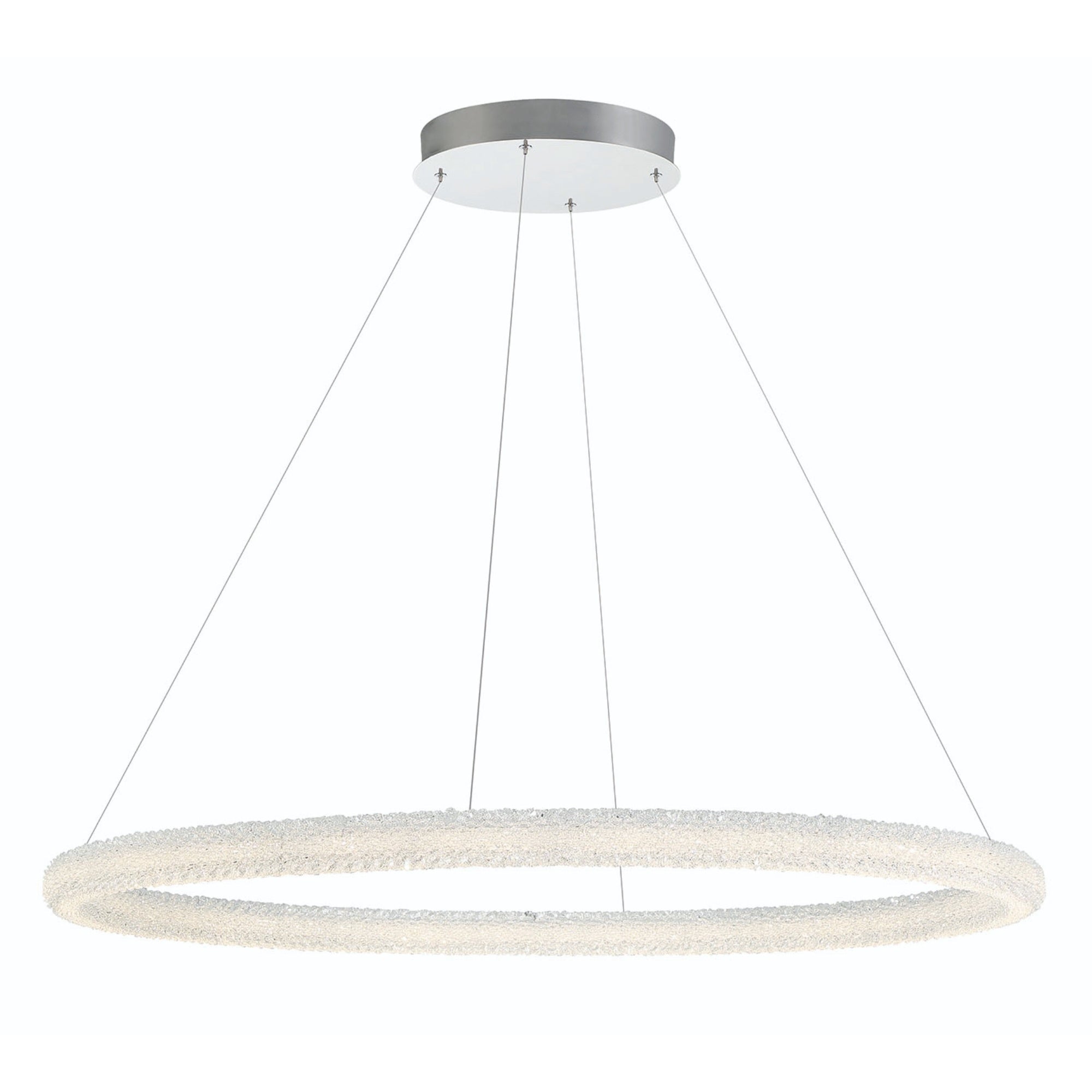 Eurofase Sassi 48" LED Chandelier, Chrome, front view