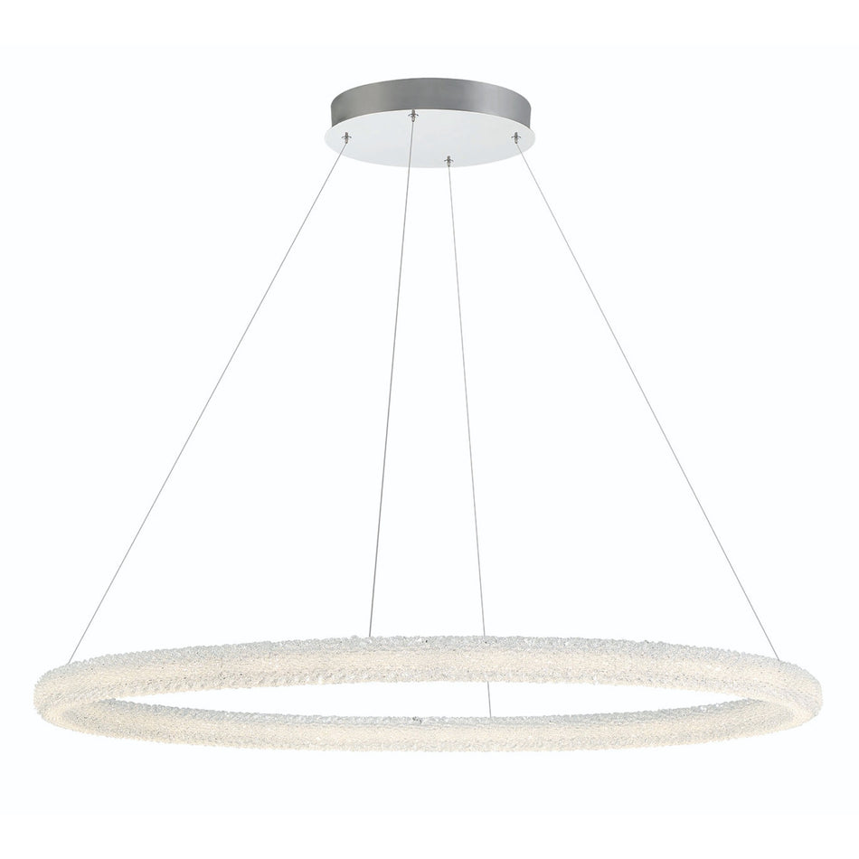 Eurofase Sassi 48" LED Chandelier, Chrome, front view