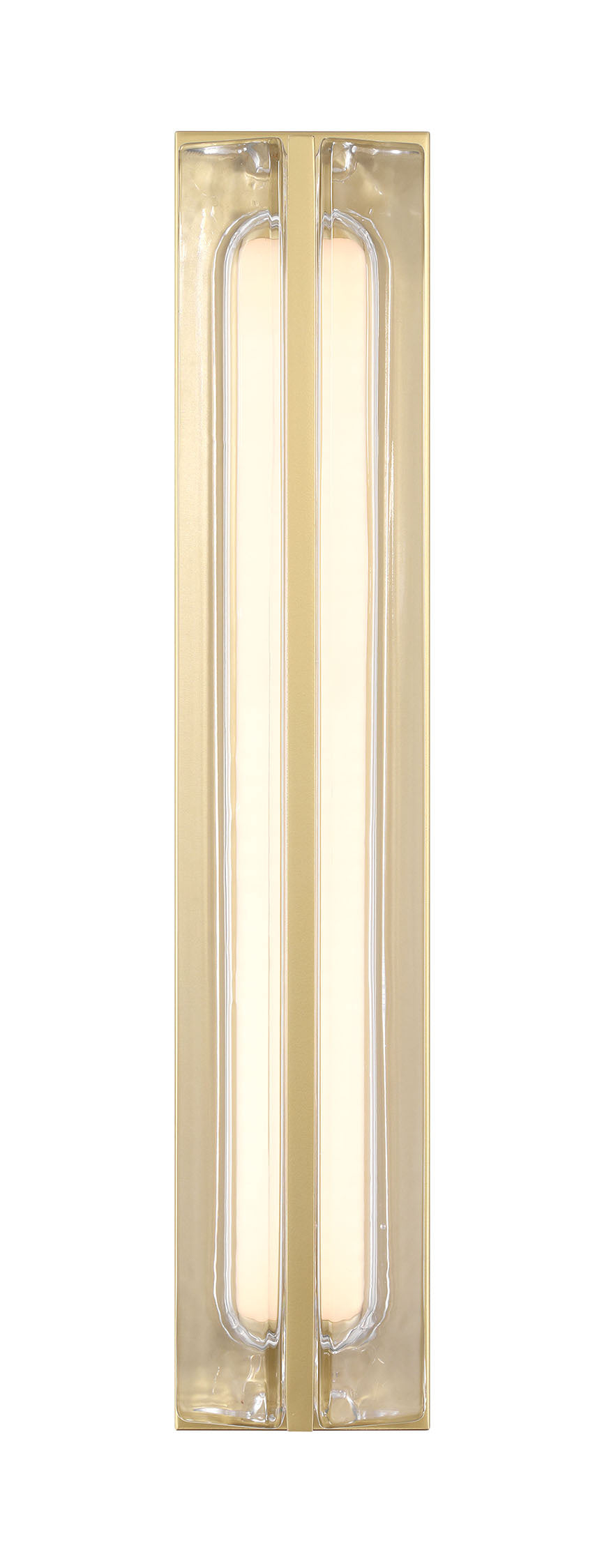 Eurofase Langferd 24" LED Outdoor Wall Light, Gold with Clear Glass, front view