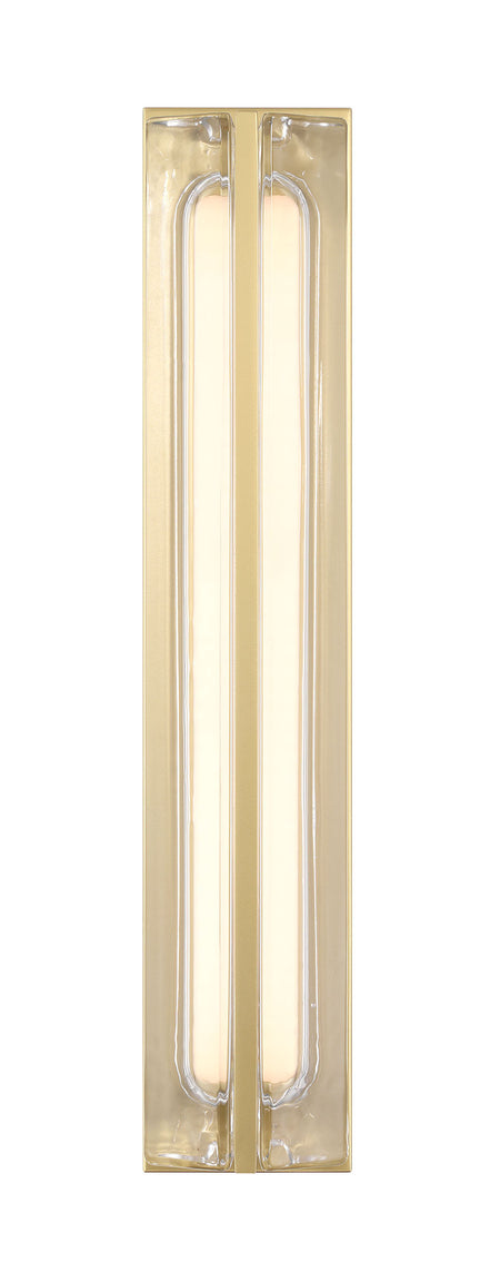 Eurofase Langferd 24" LED Outdoor Wall Light, Gold with Clear Glass, front view