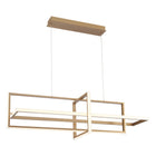 Eurofase Bordo 56" 3-Light LED Chandelier, Satin Gold Paint with White Acrylic